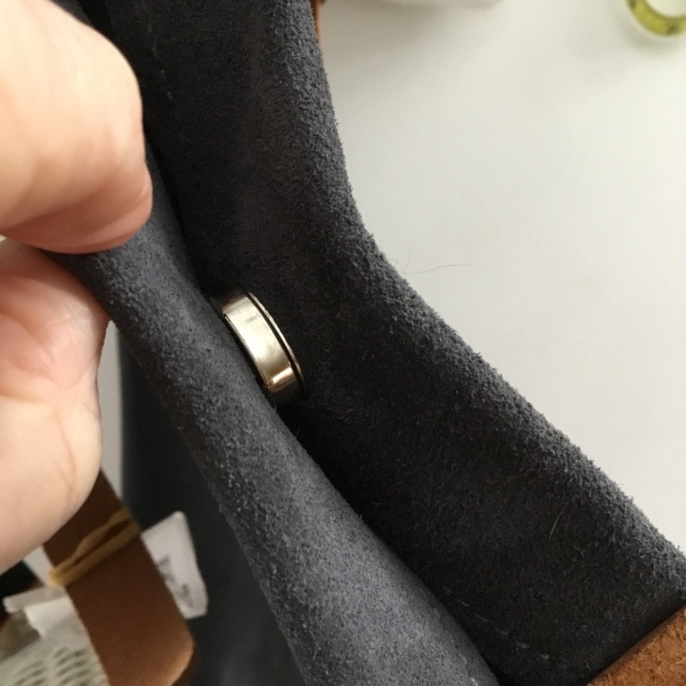 NWT HANDMADE SUEDE/LEATHER  CROSSBODY BAG - Picture 5 of 13